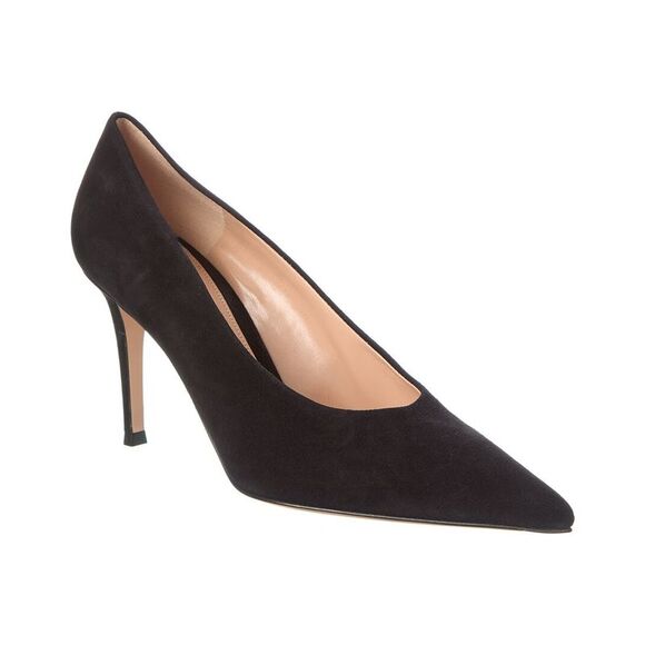 Gianvito Rossi Robbie 85 Suede Pump Black